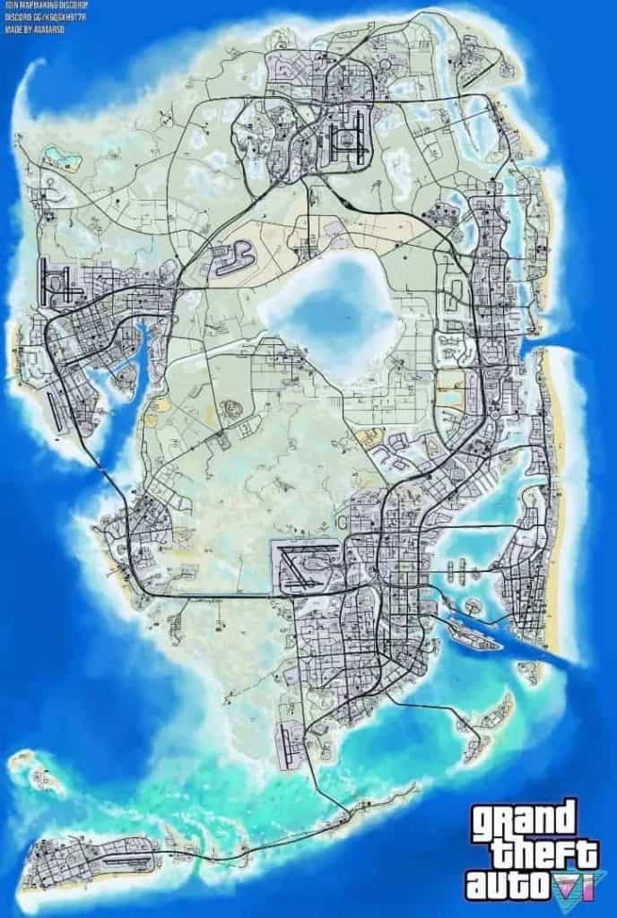 Grand Theft Auto 6 Map GTA 6 Map Leaks Vice City New Locations